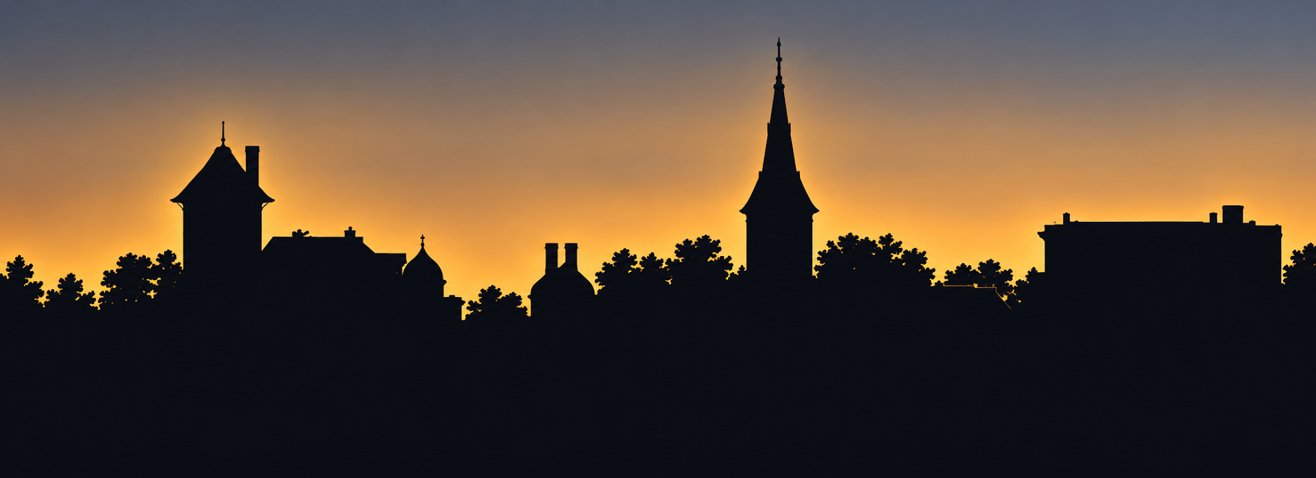 New Bern skyline at sunset